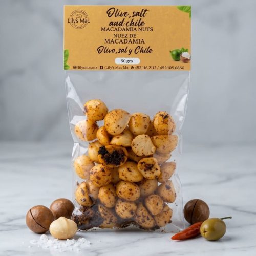Nuez de Macadamia con Olivo, Sal y Chile